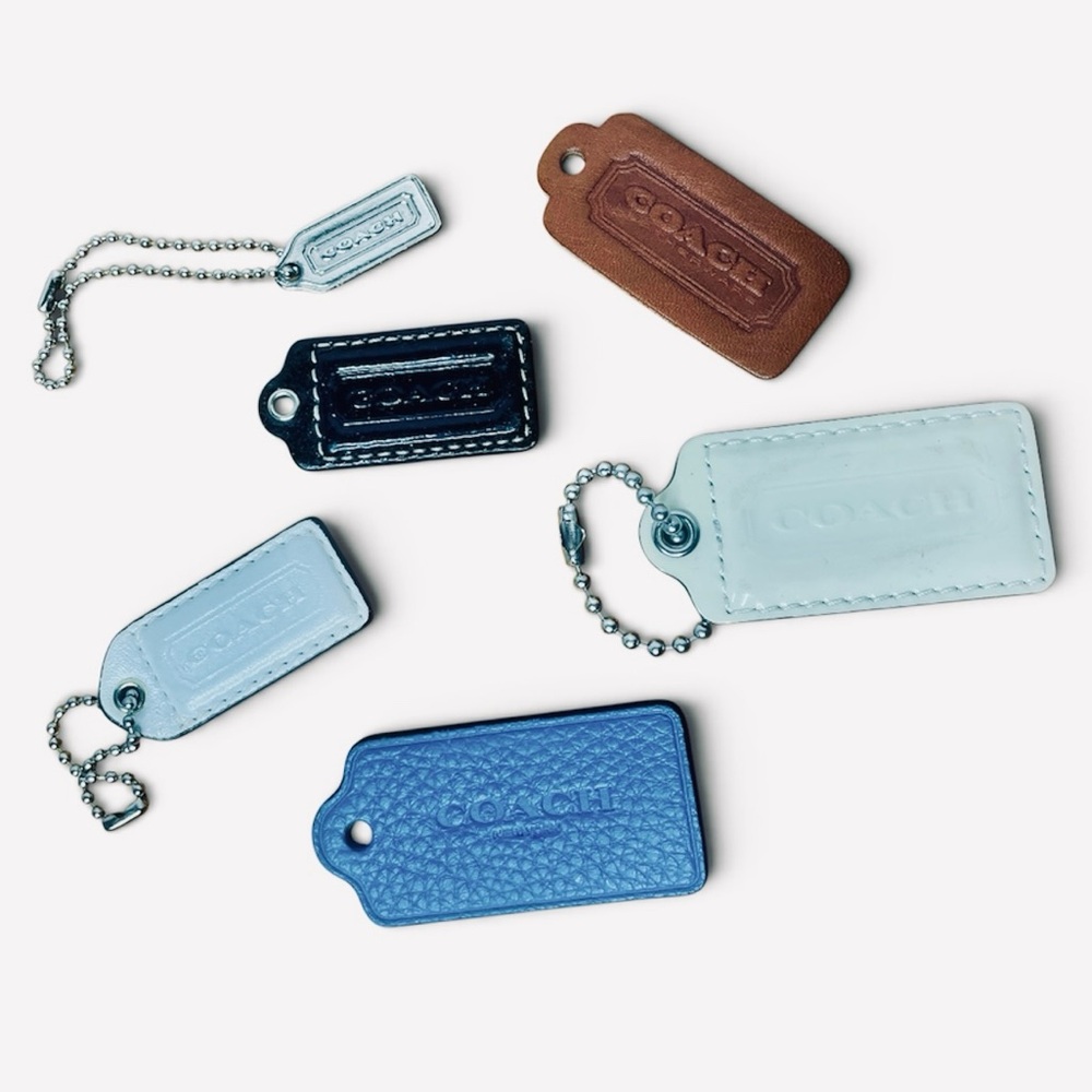 Vintage Coach Six various colors Hang Tags leather, suede & metal Coach emblem